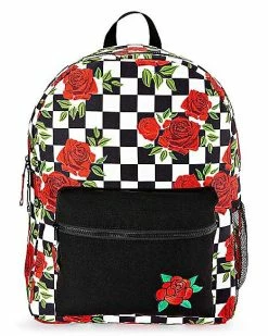 Best Sale 😉 Checkered Rose 🎒 Backpack 👏
