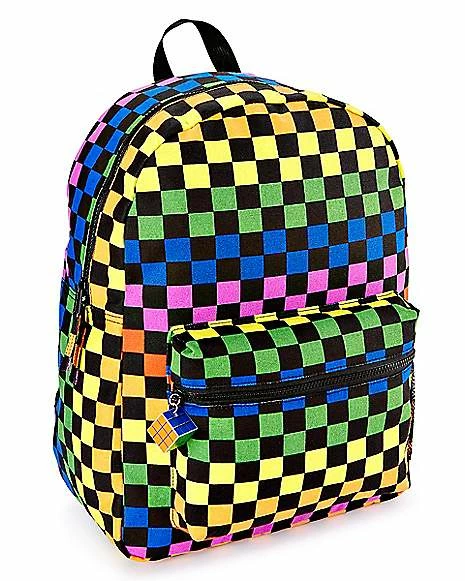 Best Pirce ๐งจ Rainbow Checkered ๐ Backpack ๐ฅ - Image 2