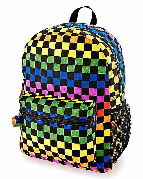 Best Pirce ๐งจ Rainbow Checkered ๐ Backpack ๐ฅ - Image 3