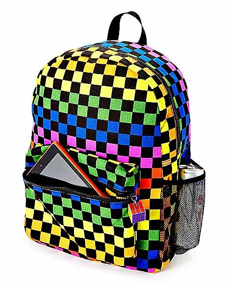 Best Pirce ๐งจ Rainbow Checkered ๐ Backpack ๐ฅ - Image 4