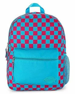 Budget ✨ Pink and Blue Checkered 🎒 Backpack - Dickies 🎉