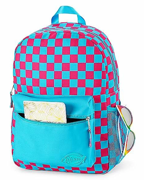 Budget โจ Pink and Blue Checkered ๐ Backpack - Dickies ๐ - Image 5