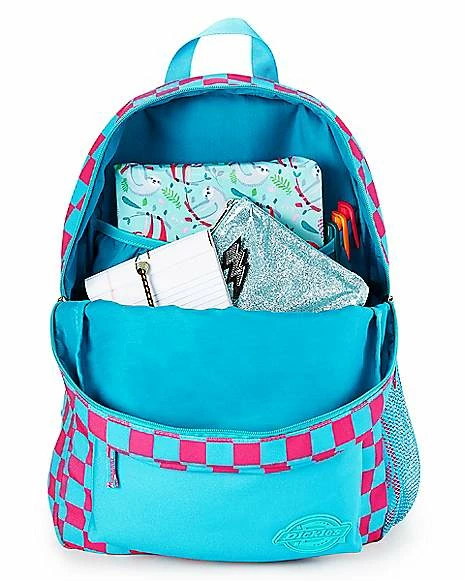 Budget โจ Pink and Blue Checkered ๐ Backpack - Dickies ๐ - Image 6