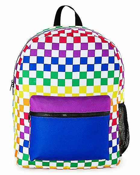 Cheapest ✔️ Pride Rainbow Checkered 🎒 Backpack 🛒