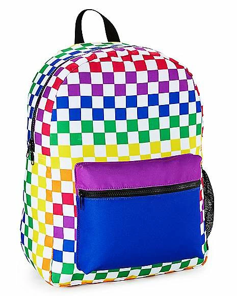 Cheapest ✔️ Pride Rainbow Checkered 🎒 Backpack 🛒 - Image 2