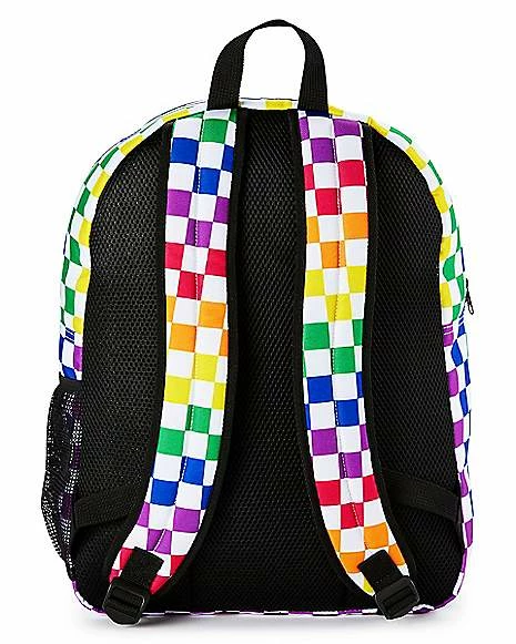 Cheapest ✔️ Pride Rainbow Checkered 🎒 Backpack 🛒 - Image 4