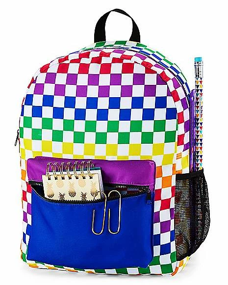 Cheapest ✔️ Pride Rainbow Checkered 🎒 Backpack 🛒 - Image 5