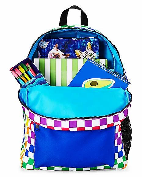 Cheapest ✔️ Pride Rainbow Checkered 🎒 Backpack 🛒 - Image 6