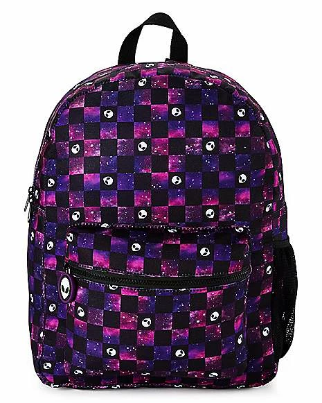 Best deal ๐ Galaxy Alien Checkered ๐ Backpack ๐