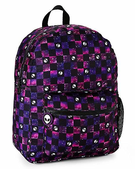 Best deal ๐ Galaxy Alien Checkered ๐ Backpack ๐ - Image 2