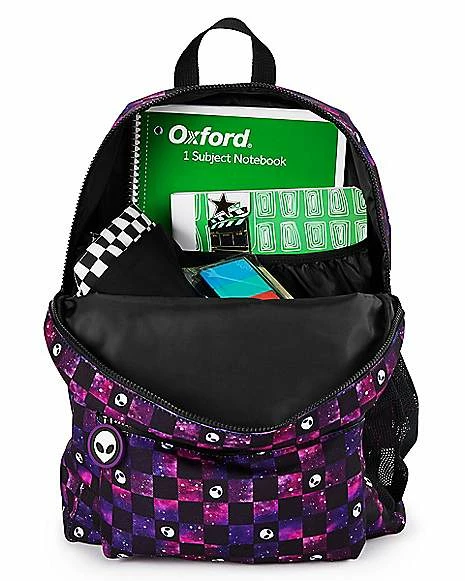 Best deal ๐ Galaxy Alien Checkered ๐ Backpack ๐ - Image 6