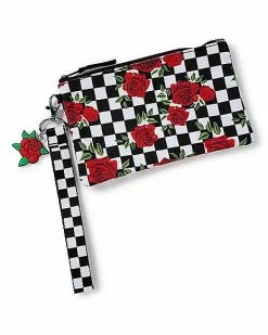 Outlet 🤩 Checkered Rose Wristlet ⭐