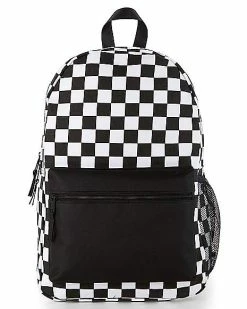 Coupon 🎁 Black and White Checkered 🎒 Backpack 🌟