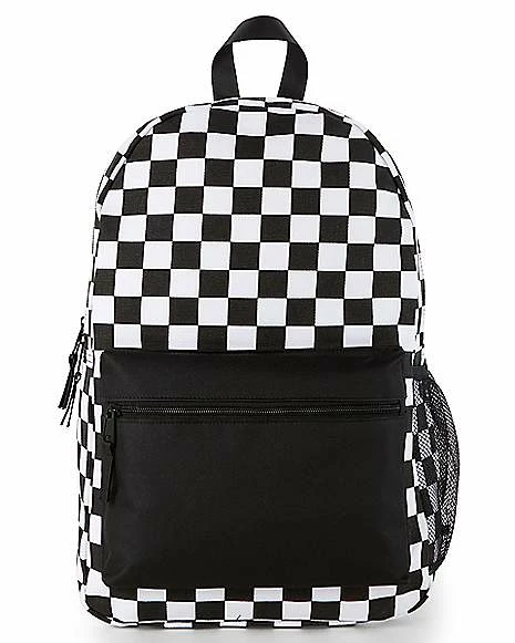 Coupon ๐ Black and White Checkered ๐ Backpack ๐