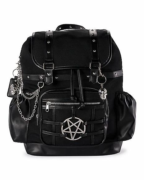 Best Sale โค๏ธ Black Pentagram Hardware Rucksack ๐ Backpack ๐