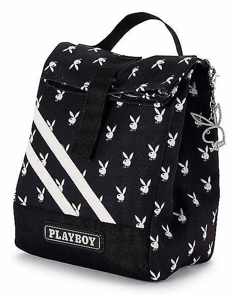 Best Sale π Playboy Bunny Print Roll Top Lunch Box Black π - Image 2