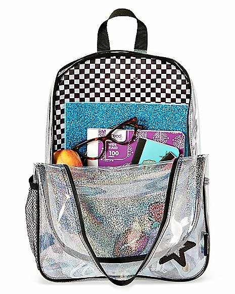 Flash Sale ๐ Checkered Glitter Clear ๐ Backpack ๐ - Image 5